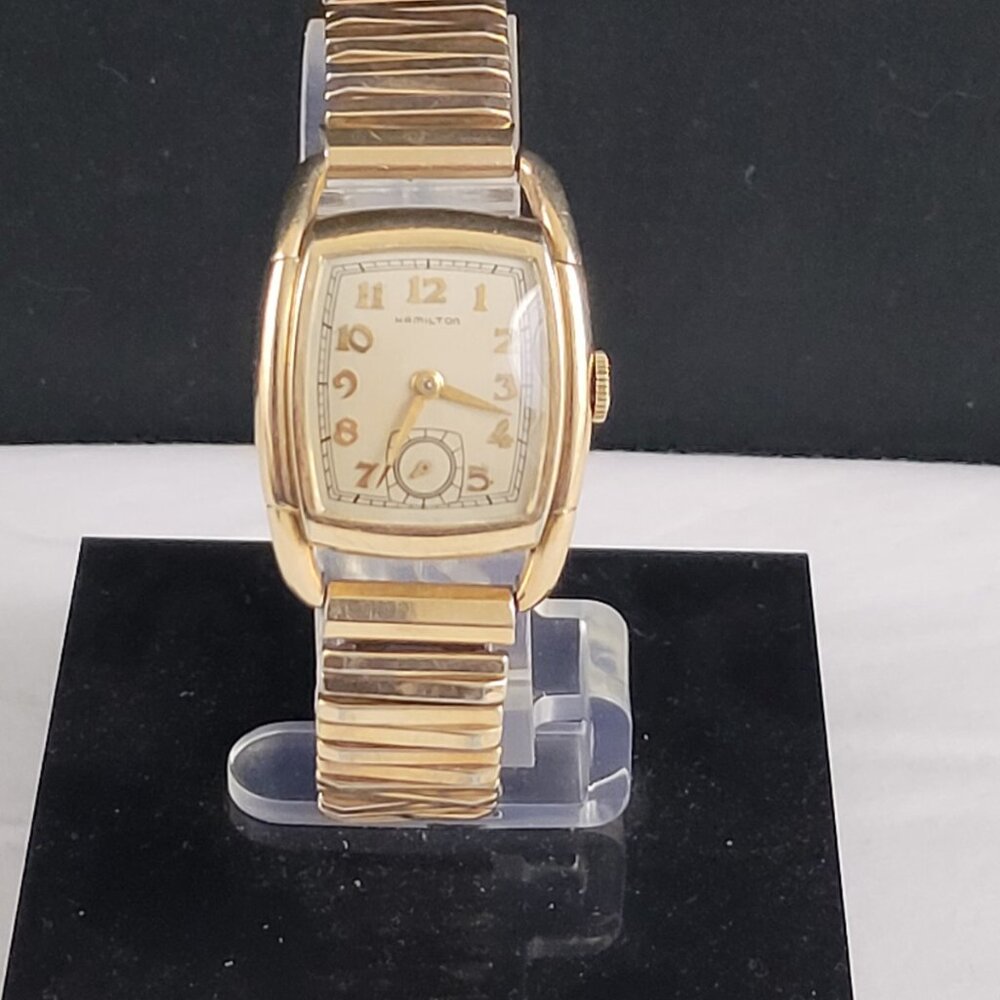 Vintage HAMILTON 17 Jewel Call 987A 10k GF Art Deco Men Watch RUNNING